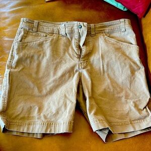ORVIS Mens 38 Shorts Twill Jean Style Slip Phone Pocket Snap Zip in Field Khaki